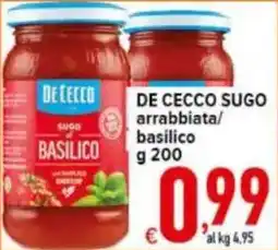 Iper Triscount De Cecco sugo basilico offerta