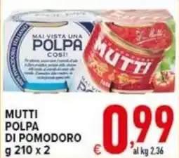 Iper Triscount Mutti polpa di pomodoro offerta