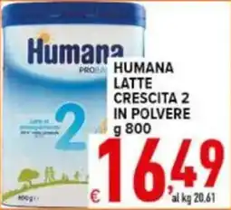 Iper Triscount Humana latte crescita 2 offerta