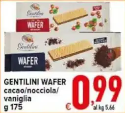 Iper Triscount Gentilini wafer cacao/noccioia/vaniglia offerta