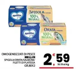 Despar Sicilia Omogeneizzati di pesce Mellin offerta