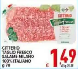 Iper Triscount Citterio taglio fresco salame milano offerta
