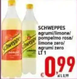 Iper Triscount Schweppes agrumi limone pompelmo rosa limone zero agrumi zero offerta