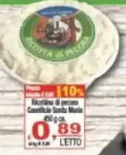 CTS Supermercati Ricottina di pecora Caseificio Santa Maria offerta