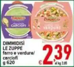 Iper Triscount Dimmidisi le zuppe farro e verdure/carciofi offerta