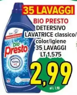 Iper Triscount bio Presto detersivo lavatrice classico offerta