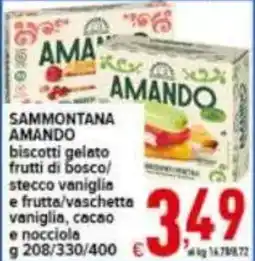 Iper Triscount Sammontana Amando biscotto gelato offerta