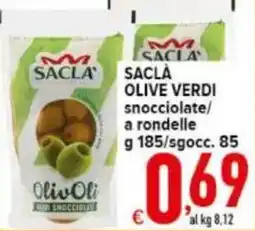 Iper Triscount Sacla olive verdi snocciolate offerta