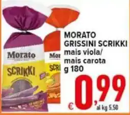 Iper Triscount Morato grissini scrikki mais viola/mais carota offerta