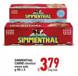 Iper Triscount Simmenthal carne classica meno sale offerta