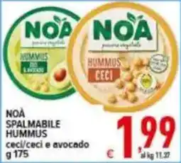 Iper Triscount NOA spalmabile hummus ceci/ceci e avocado offerta