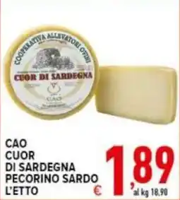 Iper Triscount Cao cuor di sardegna pecorino sardo offerta