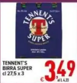 Iper Triscount Tennent's birra super offerta