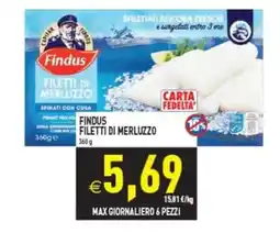 Pim Supermercati Findus filetti di merluzzo offerta