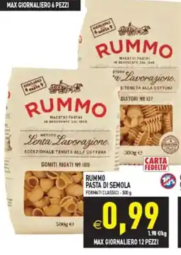 Pim Supermercati Rummo pasta di semola offerta