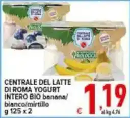 Iper Triscount Centrale del latte di Roma yogurt intero bio offerta