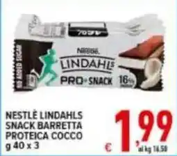 Iper Triscount Nestlé Lindahls Snack Barretta Proteica Cocco offerta