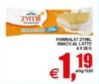 Pewex Parmalat Zymil snack al latte offerta
