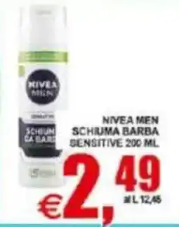 Pewex Nivea Men schiuma barba sensitive offerta