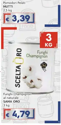 Italy Cash Funghi Champignon al naturale SAMA ORO offerta
