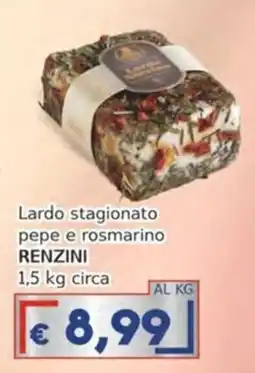 Italy Cash Lardo stagionato pepe e rosmarino Renzini offerta