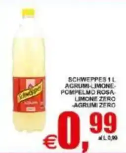 Pewex Schweppes 1 L Agrumi-Limone-PompeLmo Rosa-Limone Zero-Agrumi Zero offerta