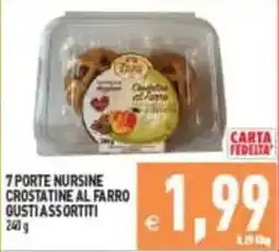 Pim Supermercati 7 porte nursine crostatine al farro gusti assortiti offerta