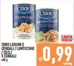 Pim Supermercati Cirio legumi e cereali / lenticchie / ceci / 5 cereali offerta