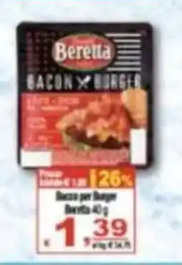 CTS Supermercati Bacon per Burger Beretta 40 g offerta
