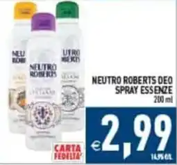Pim Supermercati Neutro Roberts deo spray essenze offerta