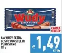Pim Supermercati Aia Wudy extra gusto wurstel di puro suino offerta