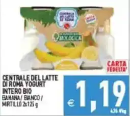 Pim Supermercati Centrale del latte di Roma yogurt intero bio offerta