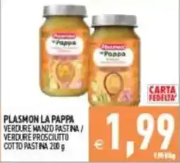 Pim Supermercati Plasmon la pappa verdure manzo pastina / verdure prosciutto cotto pastina offerta