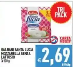 Pim Supermercati Galbani Santa Lucia Mozzarella senza lattosio offerta