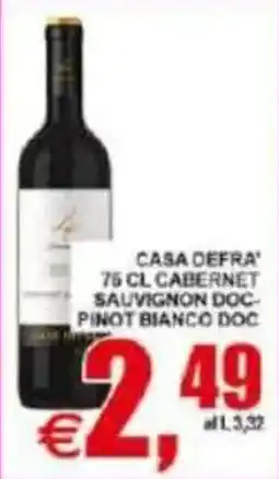 Pewex Casa Defra' Cabernet Sauvignon Doc Pinot Bianco Doc offerta