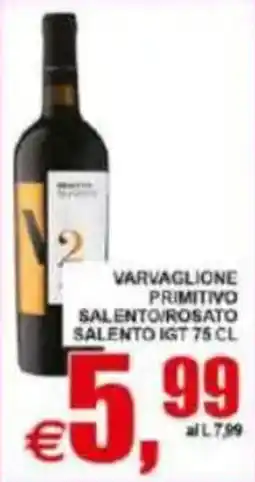 Pewex Varvaglione Primitivo Salento Rosato offerta