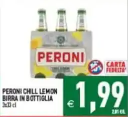 Pim Supermercati Peroni chill lemon birra in bottiglia offerta