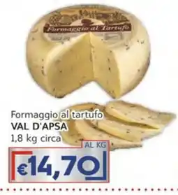Italy Cash Formaggio al tartufo VAL D'APSA offerta