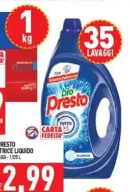 Pim Supermercati bio Presto detersivo liquido offerta