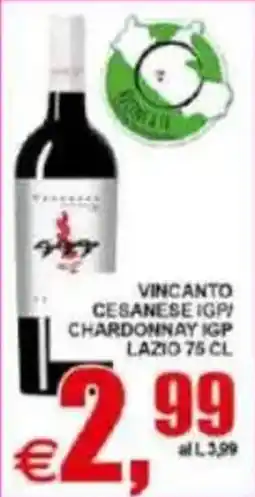 Pewex Vincanto Cesanese IGP Chardonnay IGP offerta
