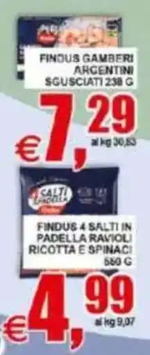 Pewex Findus gamberi argentini scu sciati offerta