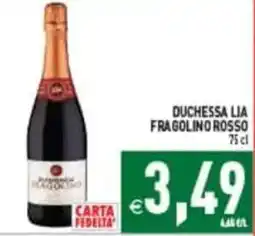 Pim Supermercati Duchessa Lia Fragolino Rosso offerta