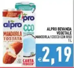 Pim Supermercati Alpro bevanda vegetale mandorla/cocco con riso offerta