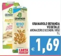 Pim Supermercati Granarolo bevanda vegetale avena zero zuccheri / riso offerta