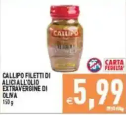 Pim Supermercati Callipo filetti di alici all'olio extravergine di oliva offerta