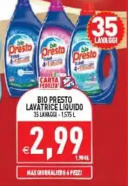Pim Supermercati Bio Presto lavatrice liquido offerta
