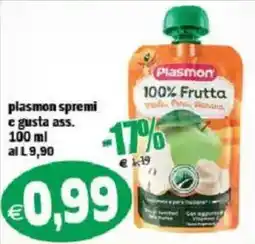 Il Castoro Supermercati Plasmon spremi 100% Frutta offerta