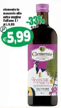 Il Castoro Supermercati Clemente le masserie olio extra vergine italiano offerta