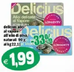 Il Castoro Supermercati Delicius Alici delicate al Vapore offerta