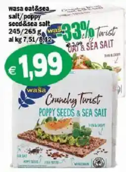 Il Castoro Supermercati Wasa Crunchy Twist Poppy Seeds & Sea Salt offerta